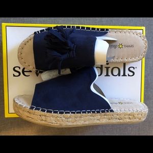 Navy Tassel Mules